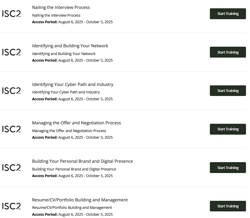 ISC2のCareer Development Express Courses Bundleを受講した